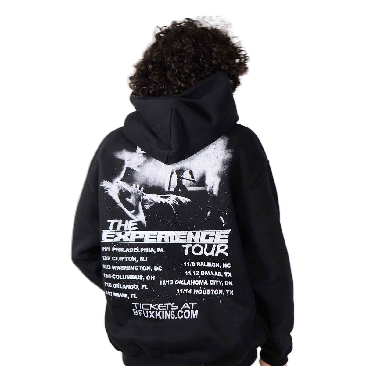 EXPERIENCE TOUR HOODIE on model, back