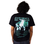 LISTENWITHCAUTION TEE on model, back