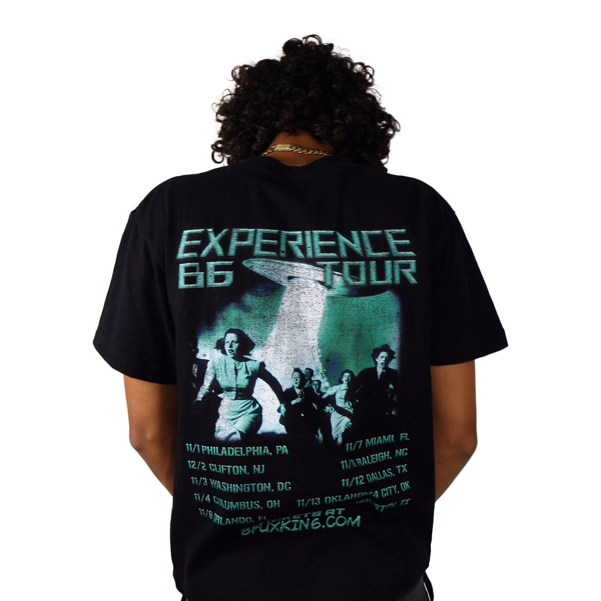 LISTENWITHCAUTION TEE back print detail